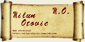 Milun Otović vizit kartica